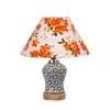 Devansh Conical Multi Cotton Shade Lamp With Wood & Mosaic Glass Base For Decoration/Office/Home/Gifting/Study For Decoration/Office/Home/Gifting/Study -(10X10X14.5) Inches -A