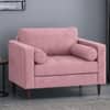 Bruch Boucle Fabric Arm Chair in Pink Colour