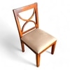 Newport Sheesham Wood Dining Chair in Beige Velvet     HONEY FINISH
