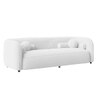 Zenol Boucle Fabrict 3 Seater Sofa In White