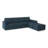 Apollo Compact Sofa (Colour : Indigo Blue, Cushion : Soft, Back Type : Regular, Seating Capacity : Right Aligned 3 Seater + Right Aligned Chaise + Ottoman)