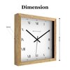 Square Wooden Wall Clock with Roman Numerals and Detailed Minute Track