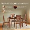 Catria 4 Seater Dining Table In Teak Finish