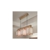 Elegant Beige Solid Wood Cluster Hanging Light