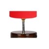 Webster Red cotton table lamp with brown wood base