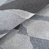 Handmade Wool Silk Shaped Rug Modern Abstract Grey 4 x 6 Feet Carpet