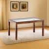 Floyd 6 Seater Solid Wood Dining Table With Glass In Teak Finish