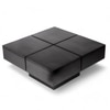 Montreal Sheesham Wood Contemporary Square Coffee Table In Extra Dark Mahagony Finish