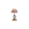 Alivia Grey cotton Table lamp with Wood & Iron Base