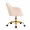 Doe Buck Aurora Modern Beige Luxury Velvet Office Chair