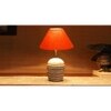 Orange cotton with White Brushed Wood Table Lamp