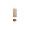 Leslie Beige Bamboo Shade Table Lamp with Natural Wooden Base