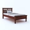 Naisha Solid Wood Single Size Non Storage Bed In Teak Finish
