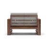 Parson 2 Seater Wooden Sofa In Teak Finish (Vapour Grey)