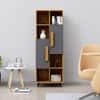 Hexa Engineered Wood Bookshelf Multipurpose Storage Rack in Giant Wood and Slate Grey Colour