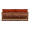 Raymond 3 Seater Wooden Sofa in Teak Finish & Lava Colour