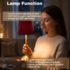 Rechargeable Touch Table Lamp Red Shade with 15 Hour Battery Backup