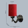 Devansh Metal Electric Wall Light in Antique Gold Colour with Maroon Shade Count of 1 Light