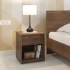Zoey Engineered Wood Bedside Table in Classic Walnut Finish