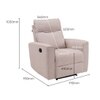 Canyon One Seater Manual Fabric Recliner in Greige Beige Colour
