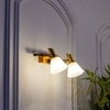 Ainsley 2 Light Brass and Glass Wall Lamp