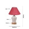 Devansh Conical Pink Jute Shade Lamp With Wood & Mosaic Glass Base For Decoration/Office/Home/Gifting/Study For Decoration/Office/Home/Gifting/Study -(10X10X14.5) Inches -A