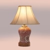 Devansh Off-White Cotton Shade Lamp With Wood & Mosaic Glass Base For Decoration/Office/Home/Gifting/Study For Decoration/Office/Home/Gifting/Study