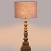 Devansh Grey Cotton Table Lamp With  Wood Natural Base (7X7X21.25 Inches)-7