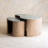 Bora Bora Solid Wood Nesting Coffee Table in Black Colour