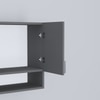2 Doors Modular Wall Mounted Kitchen Cabinet With Organizer Shelf In Slate Grey Finish