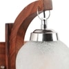 Devansh Solid Wood Electric Wall Light in Brown Colour with White Shade Count of 1 Light
