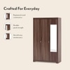 Hilton 3 Door 1 Drawer Wardrobe With Mirror and Lock in Chestnut Acacia Finish