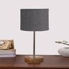 Devansh Grey Jute   Table Lamp With  Natural  Wood Base  & Steel Pipe (7X17 Inches)-17