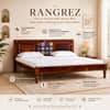 Rangrez Sheesham Wood Queen Size Non Storage Bed in Honey Oak Finish