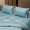 Stoa Paris Comforter Set Double Bed, 300TC Satin Double Bed Comforters in Dream Blue