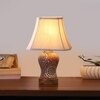Devansh Off-White Cotton Rectangular Shade Lamp With Wood & Mosaic Glass Base For Decoration/Office/Home/Gifting/Study For Decoration/Office/Home/Gifting/Study