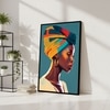 The Castle Decor Abstract African Woman Portrait Wall Art Framed Painting 20x30 Inch