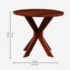 Shri Art 4 Seater Round Dining Table in Honey Finish