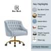 Doe Buck Clemence Modern Sky Blue Tufted Velvet Office Chair