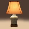 Devansh Off-White Cotton Rectangular Shade Lamp With Wood & Mosaic Glass Base For Decoration/Office/Home/Gifting/Study For Decoration/Office/Home/Gifting/Study