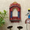 Desert Art Wooden Handpainted Red Jharokha Wall Frame 16 Inch
