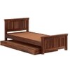 Monarch Solid Wood Single Size Drawer Storage Bed in Teak Finish