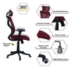 Zeeazyana High Back Ergonomic Chair in Maroon Colour