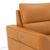 Luca Leather Three Seater Motorized Recliner in Golden Oak