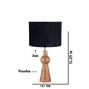 Devansh Black  Jute   Table Lamp With  Wood Natural Base (7X18.25 Inches)-17