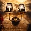 Devansh Metal Electric Wall Light in Gold Colour with Black Shade Count of 2 Lights