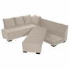 Melo 3 Seater Left Sectional Velvet Sofa Cum Bed in Cream colour
