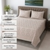 Peach Floral 400 TC Cotton Flat Queen Size Bedsheet With 2 Pillow Covers  Threads