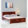 Neva Solid Wood Queen  Size Bed Without Storage (Provincial Teak Finish)