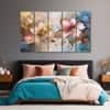 The Castle Decor Abstract Flower Wall Art Set of 5 Digital Painting 27x48 Inch